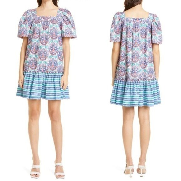 Cara Cara || Janie Dress in Palm Medallion Teal Small NWT - Picture 9 of 10